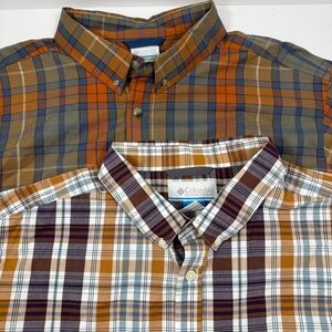 Columbia Plaid Buttondown Shirts Set of 2 Men’s XL Fall/Winter Colors